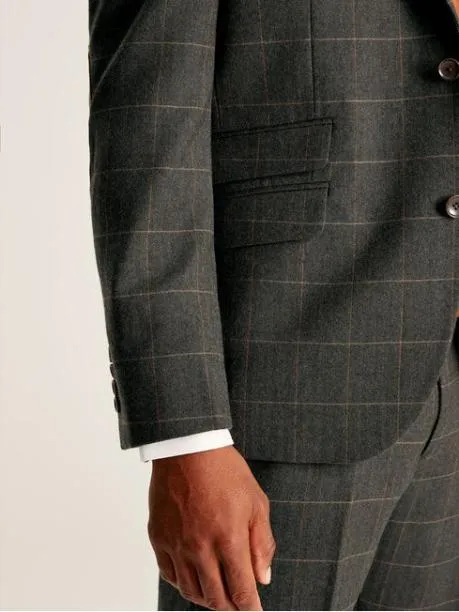 Suits and Tailoring Men Joules Green Window Pane Check Slim Fit Suit Jacket