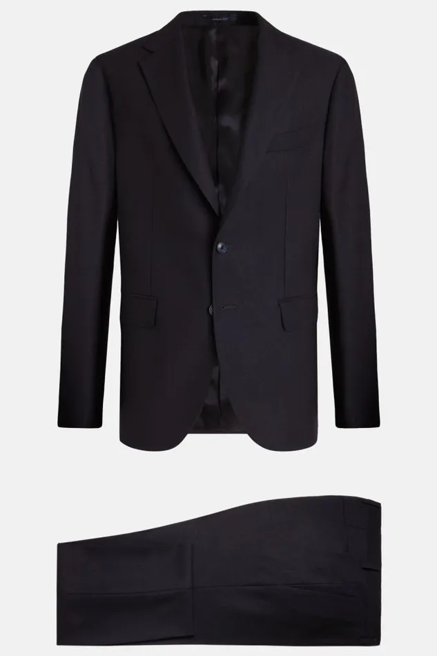 Suits Men Boggi Milano Sabl Navy Suit In Wool Navy Blue