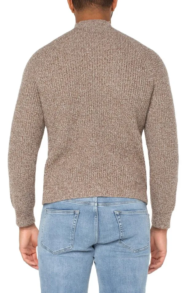 SWEATERS Men Liverpool Los Angeles SHAKER STITCH MOCK NECK SWEATER Chestnut Multi