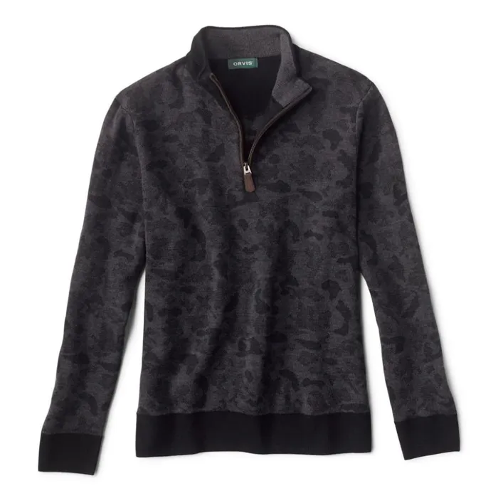 Sweaters Men Orvis Blackout Camo Merino QuarterZip Sweater Blackout Camo