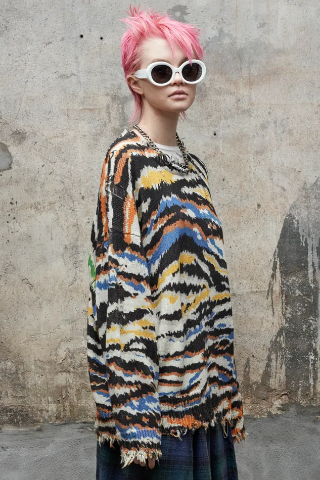 Sweaters Oversized Sweater 8211 Multi Zebra 8211 R13 Women