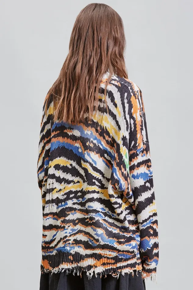 Sweaters Oversized Sweater 8211 Multi Zebra 8211 R13 Women