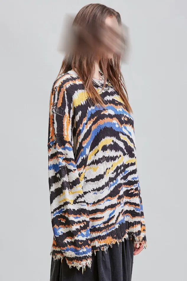 Sweaters Oversized Sweater 8211 Multi Zebra 8211 R13 Women