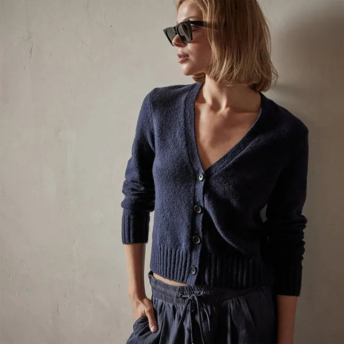 Sweaters Women James Perse Cotton Cashmere Cardigan Navy