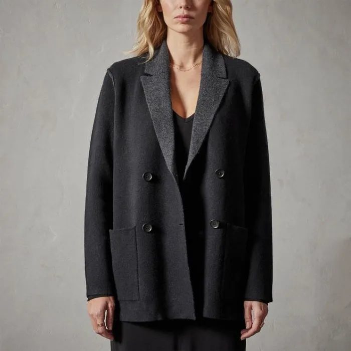 Sweaters Women James Perse Montecito Sweater Jacket Blackanthracite
