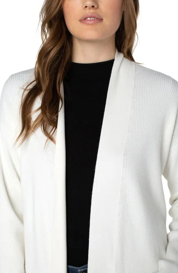 SWEATERS Women Liverpool Los Angeles OPEN FRONT CARDIGAN SWEATER Porcelain