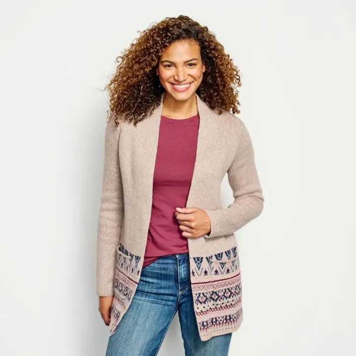 Sweaters Women Orvis Alpine Border Cardigan Feather Multi