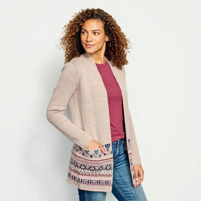 Sweaters Women Orvis Alpine Border Cardigan Feather Multi