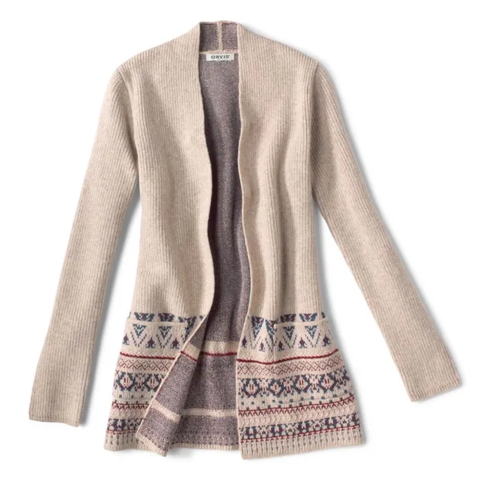 Sweaters Women Orvis Alpine Border Cardigan Feather Multi