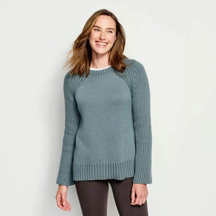 Sweaters Women Orvis Plaited Rib Detail Sweater Mineral Blue