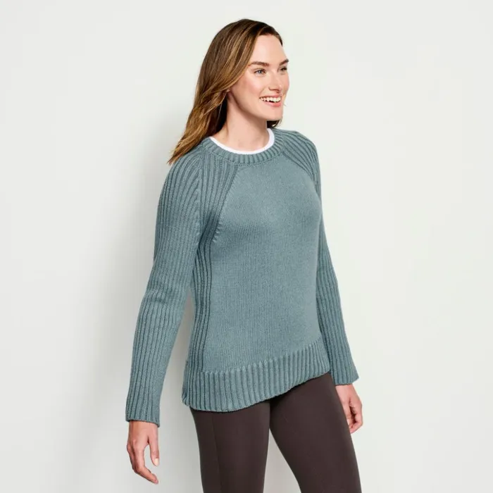Sweaters Women Orvis Plaited Rib Detail Sweater Mineral Blue