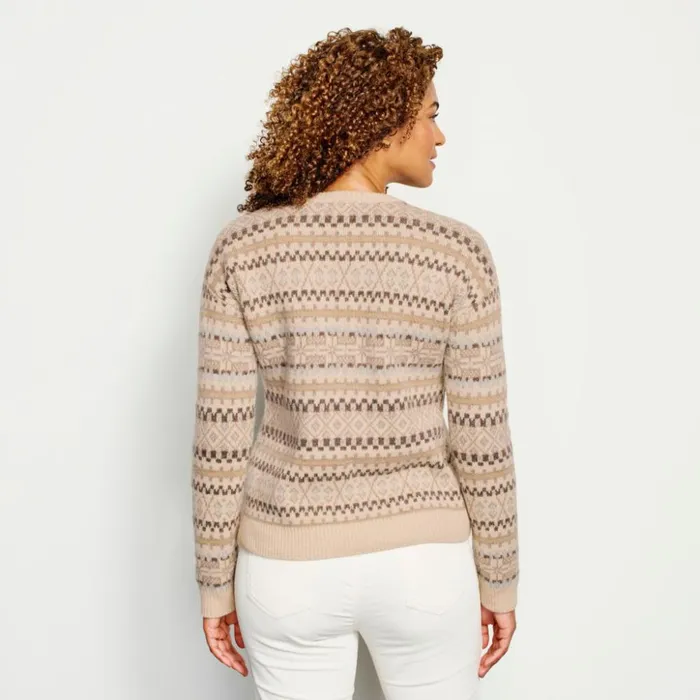 Sweaters Women Orvis Woodland Fair Isle Crew Sweater Natural Multi