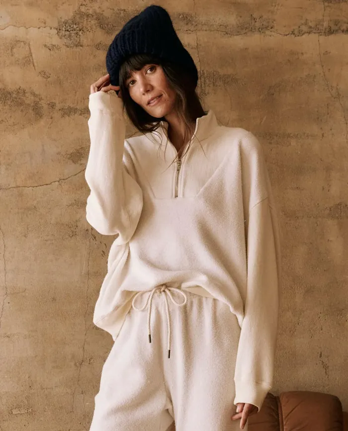 Sweaters Women The Great The Slouch Trail Sweatshirt Washed White Sweaters Women The Great The Slouch Trail Sweatshirt Washed White