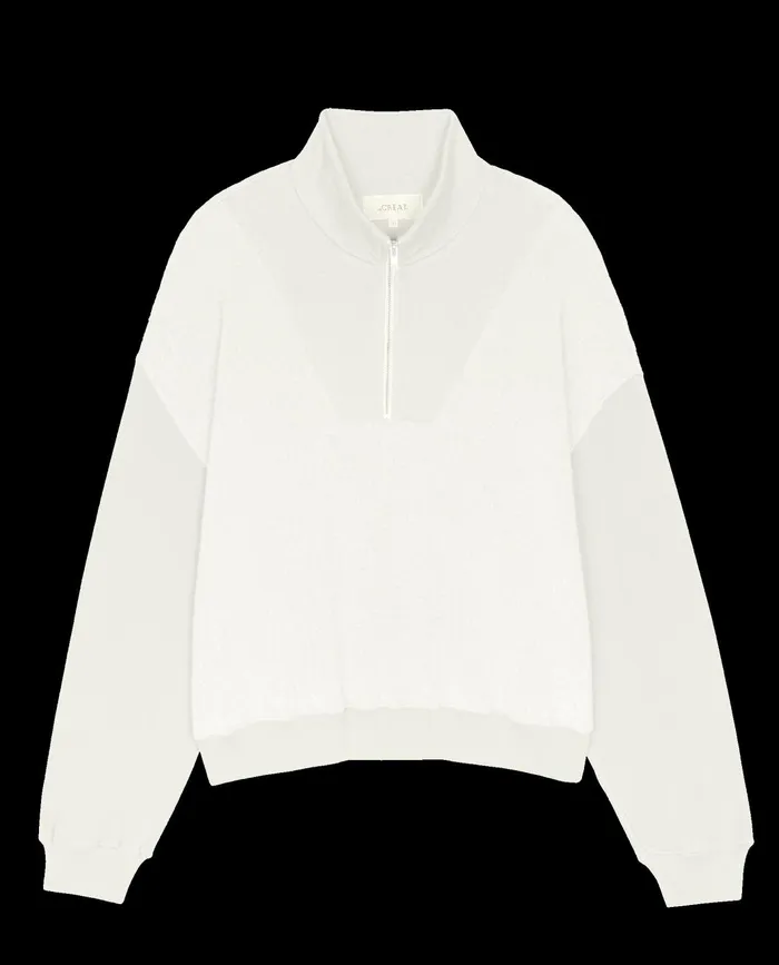 Sweaters Women The Great The Slouch Trail Sweatshirt Washed White Sweaters Women The Great The Slouch Trail Sweatshirt Washed White