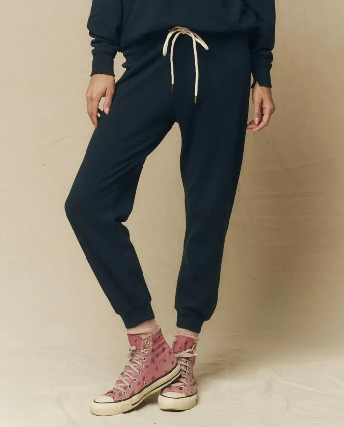 Sweatpants Women The Great The Cropped Sweatpant Solid True Navy