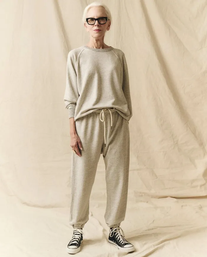 Sweatpants Women The Great The Stadium Sweatpant Solid Soft Heather Grey