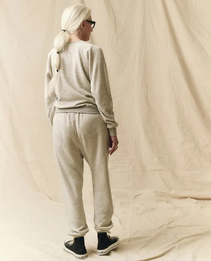 Sweatpants Women The Great The Stadium Sweatpant Solid Soft Heather Grey