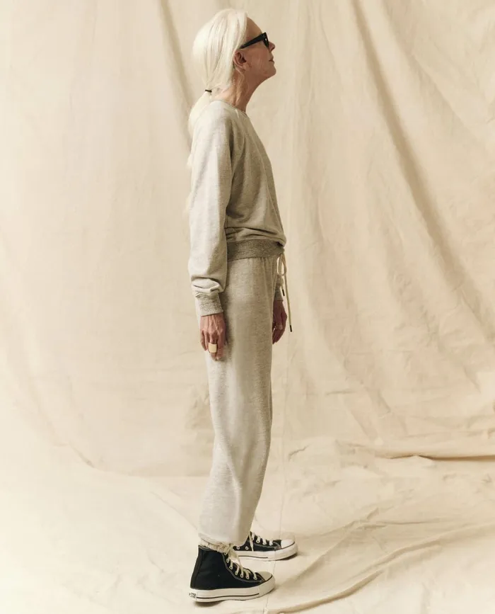 Sweatpants Women The Great The Stadium Sweatpant Solid Soft Heather Grey