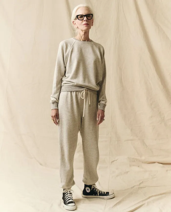 Sweatpants Women The Great The Stadium Sweatpant Solid Soft Heather Grey