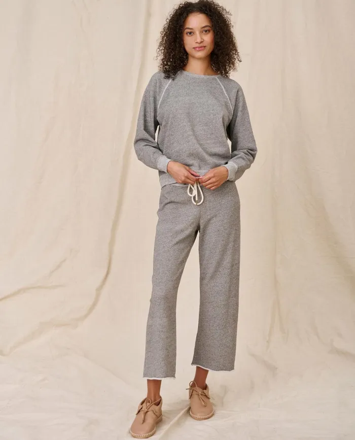 Sweatpants Women The Great The Wide Leg Cropped Sweatpant Varsity Grey Sweatpants Women The Great The Wide Leg Cropped Sweatpant Varsity Grey