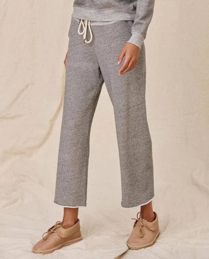 Sweatpants Women The Great The Wide Leg Cropped Sweatpant Varsity Grey Sweatpants Women The Great The Wide Leg Cropped Sweatpant Varsity Grey