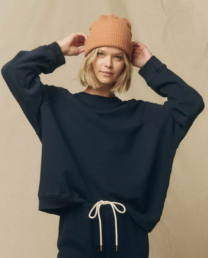 Sweatshirts Women The Great The Slouch Sweatshirt Solid True Navy