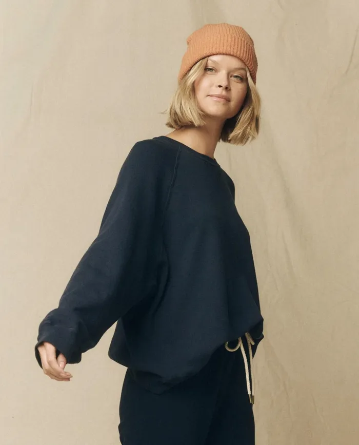 Sweatshirts Women The Great The Slouch Sweatshirt Solid True Navy Sweatshirts Women The Great The Slouch Sweatshirt Solid True Navy