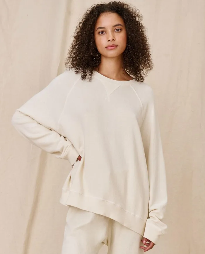 Sweatshirts Women The Great The Slouch Sweatshirt Washed White
