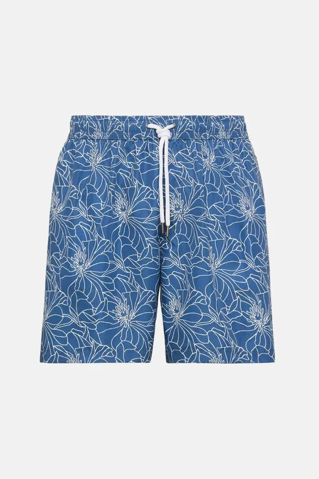 Swim Shorts Men Boggi Milano Floral Print Swimsuit Blue Swim Shorts Men Boggi Milano Floral Print Swimsuit Blue