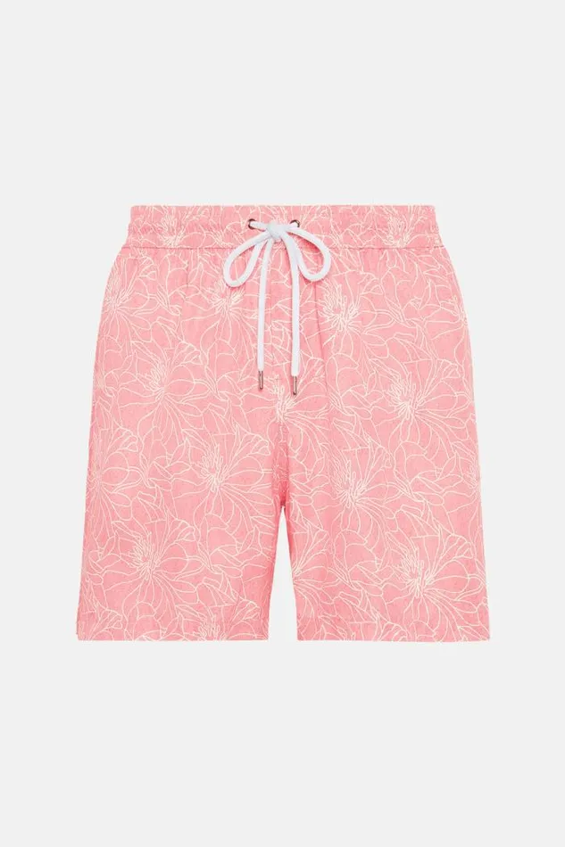 Swim Shorts Men Boggi Milano Floral Print Swimsuit Pink Swim Shorts Men Boggi Milano Floral Print Swimsuit Pink