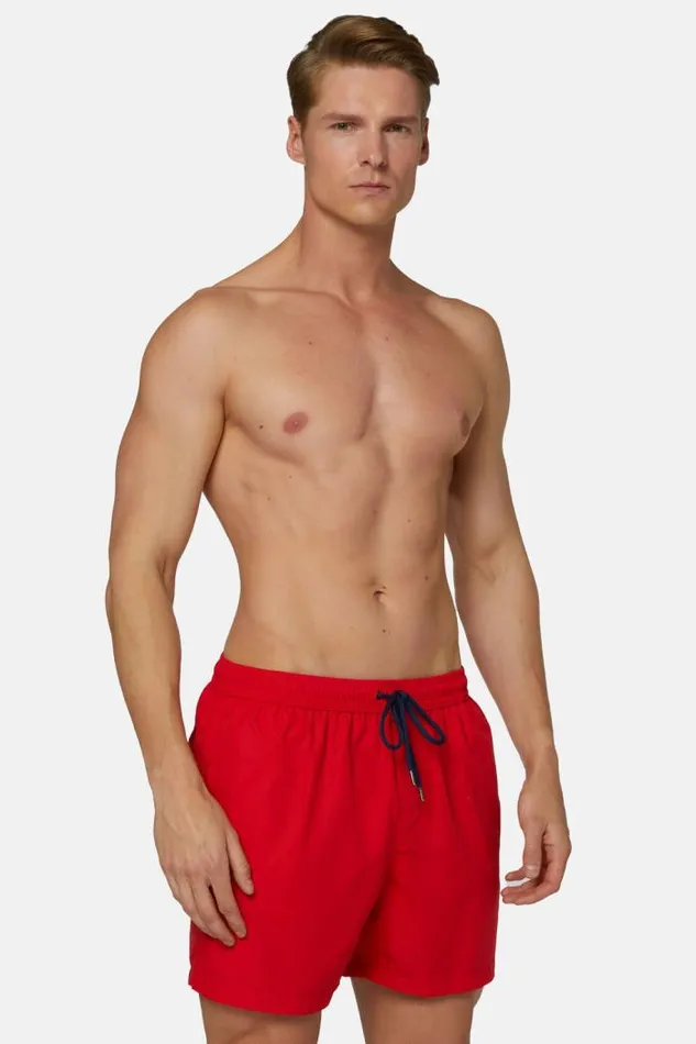 Swim Shorts Men Boggi Milano Plain Swimsuit Red