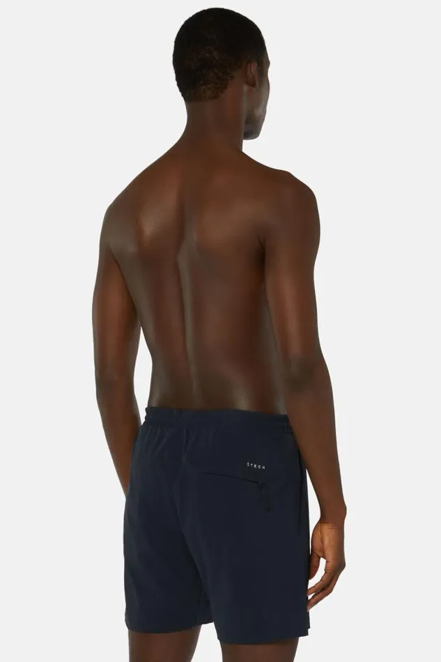 Swim Shorts Men Boggi Milano Stretch Cotton Suit Navy Blue Swim Shorts Men Boggi Milano Stretch Cotton Suit Navy Blue