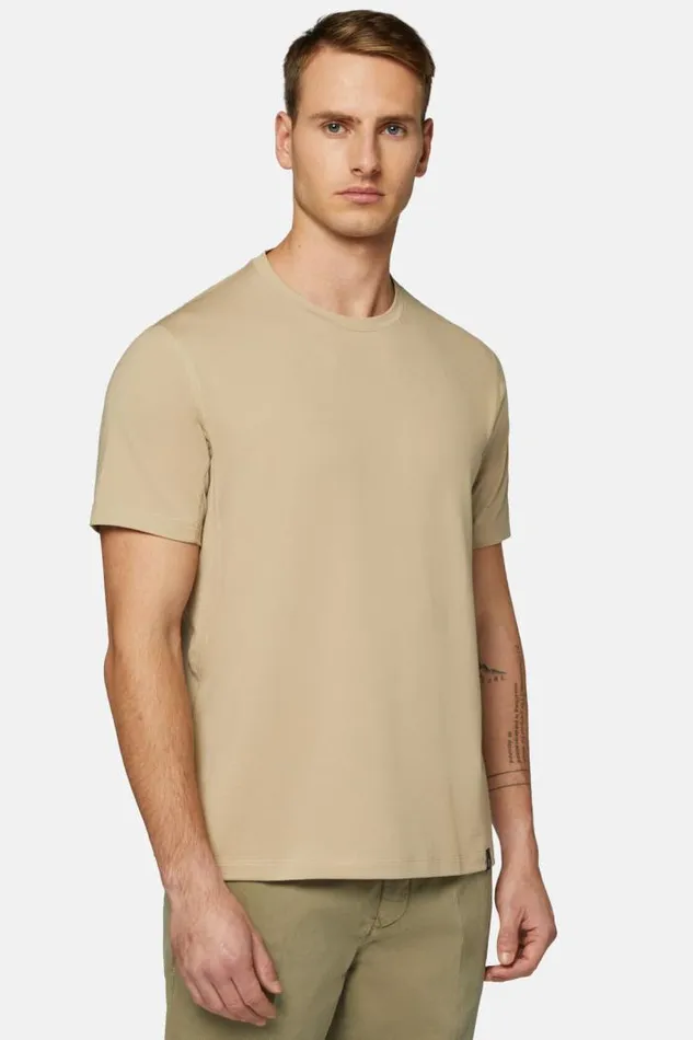 TShirts Men Boggi Milano TShirt In Sustainable Performance Pique Beige TShirts Men Boggi Milano TShirt In Sustainable Performance Pique Beige