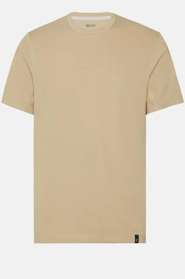 TShirts Men Boggi Milano TShirt In Sustainable Performance Pique Beige TShirts Men Boggi Milano TShirt In Sustainable Performance Pique Beige