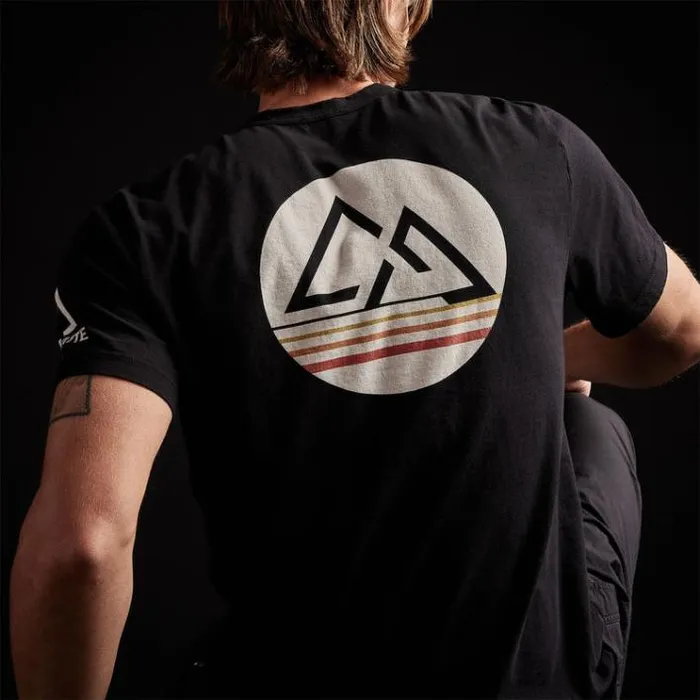 TShirts Men James Perse Short Sleeve Retro Stripe Graphic Black