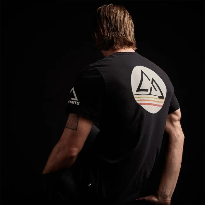 TShirts Men James Perse Short Sleeve Retro Stripe Graphic Black
