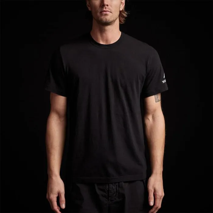 TShirts Men James Perse Short Sleeve Retro Stripe Graphic Black