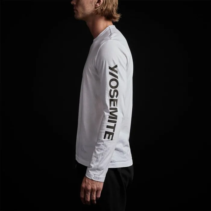 TShirts Men James Perse YOSEMITE Mountain Long Sleeve Crew Neck White