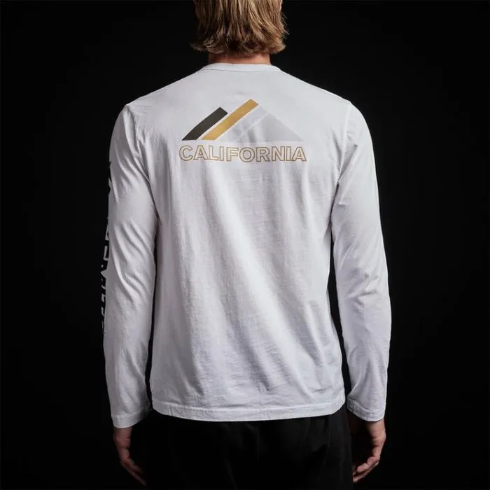 TShirts Men James Perse YOSEMITE Mountain Long Sleeve Crew Neck White