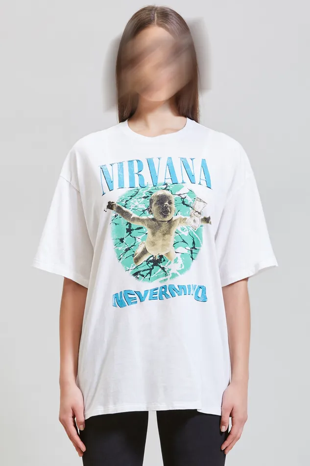 TShirts R13 Women Nirvana Nevermind Album Cover Oversized T Shirt 8211 Ecru