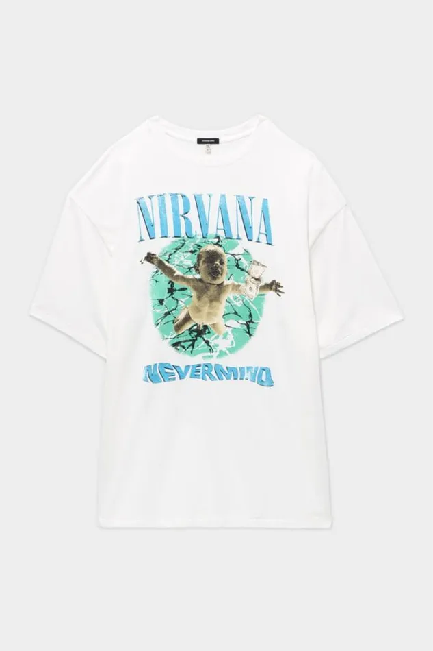 TShirts R13 Women Nirvana Nevermind Album Cover Oversized T Shirt 8211 Ecru