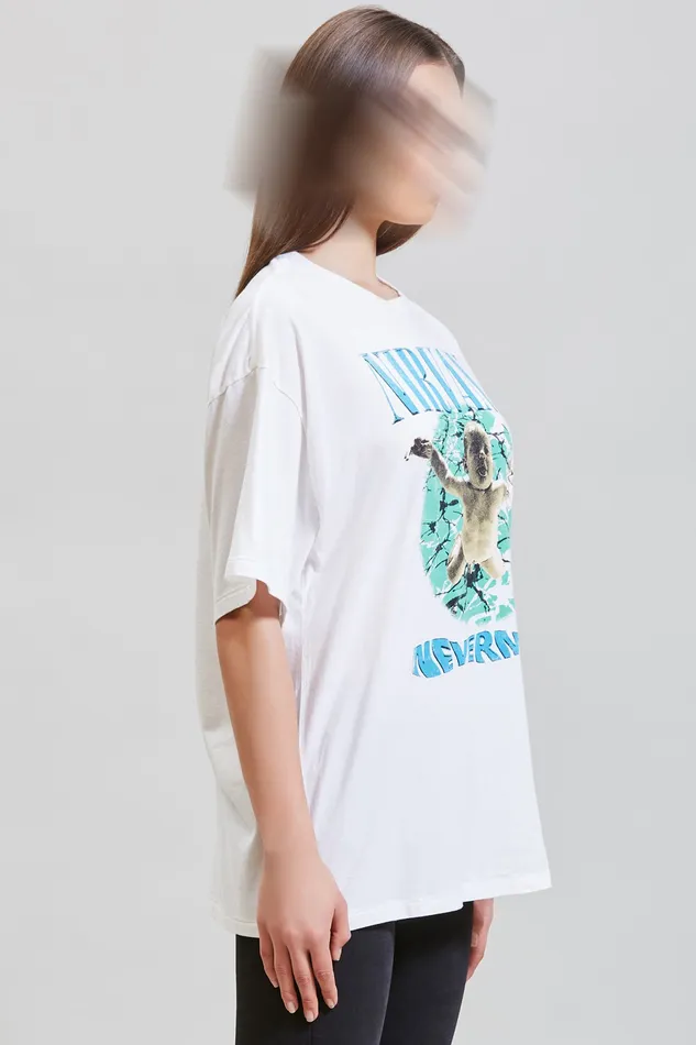 TShirts R13 Women Nirvana Nevermind Album Cover Oversized T Shirt 8211 Ecru