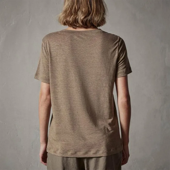 TShirts Women James Perse Linen Jersey Pocket Tee Old Gold