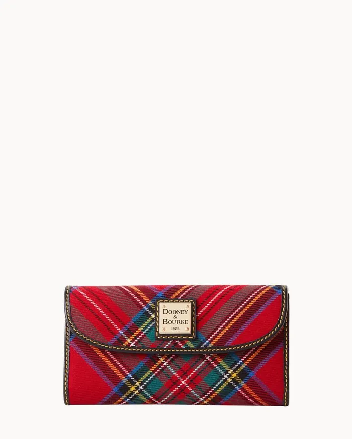 Tartan Continental Clutch Red Women Dooney and Bourke Wallets