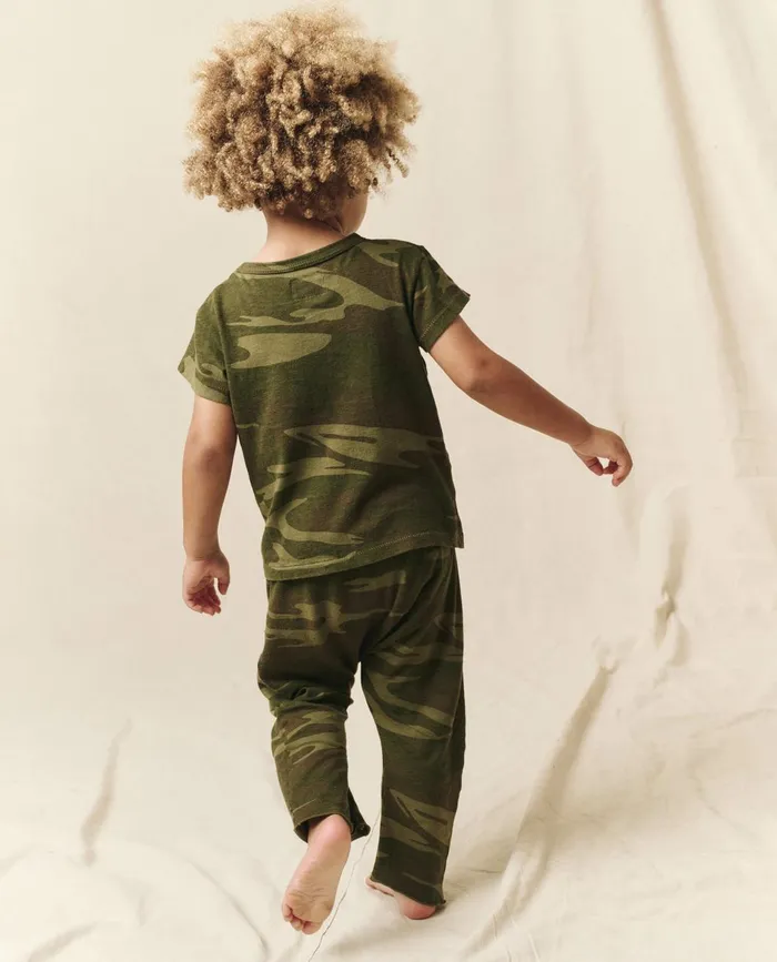 Tees and Sweats Kids The Great The Little Jersey Crop Solid Deep Woods Camo