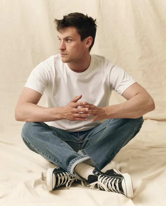 Tees and Sweats Men The Great The Men039s Pure Knits Boxy Crew Solid True White Tees and Sweats Men The Great The Men039s Pure Knits Boxy Crew Solid True White