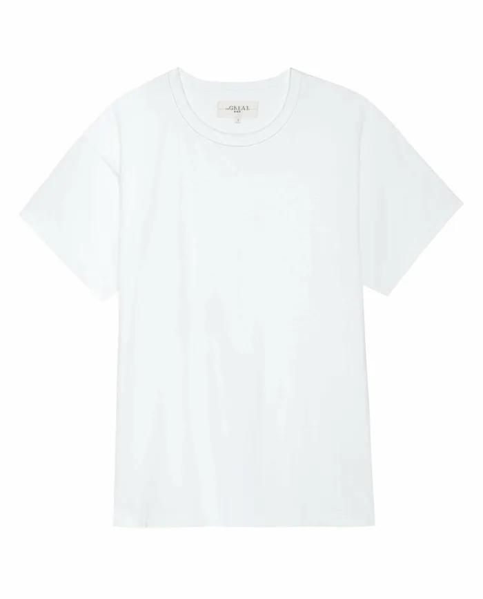 Tees and Sweats Men The Great The Men039s Pure Knits Boxy Crew Solid True White