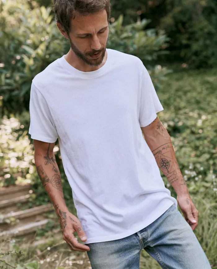 Tees and Sweats Men The Great The Men039s Slim Tee True White