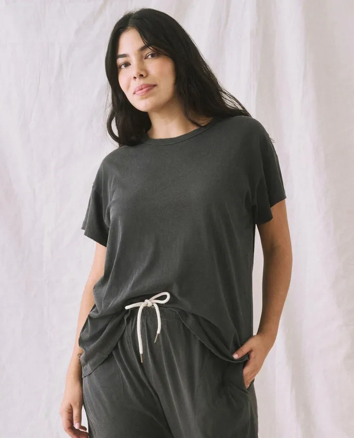 Tees Women The Great The Boxy Crew Washed Black