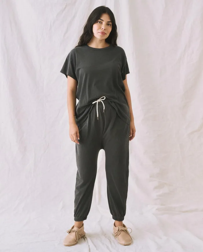 Tees Women The Great The Boxy Crew Washed Black Tees Women The Great The Boxy Crew Washed Black